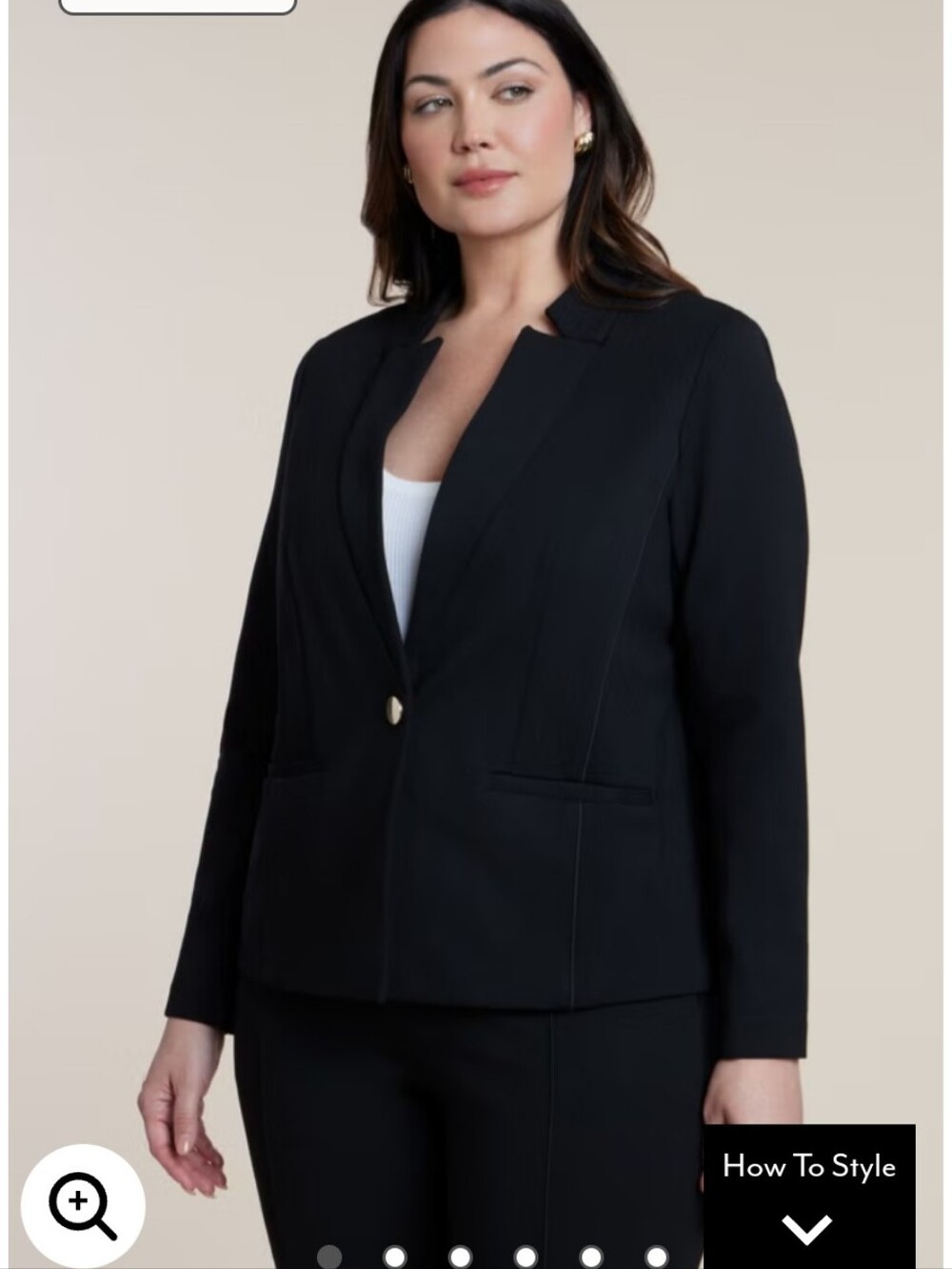 Eloquii Black Single-Button Blazer Jacket Sz 20 Office Capsule Wardrobe